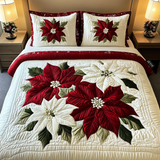 Winter Poinsettia Magic 3-Piece Bedding Set