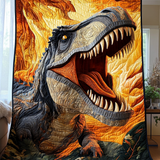Ancient Roar Art Quilt Hanging