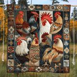 Antique Rooster Blanket