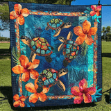 Aqua Turtle Blanket