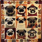 Autumn Pug Charm Blanket