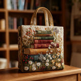Floral Scroll Quilted Tote Bag – Artistic Design
