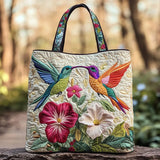 Quilted Hummingbird Tote Bag