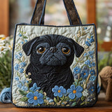 Blue-Eyed Pug Charm Tote Bag