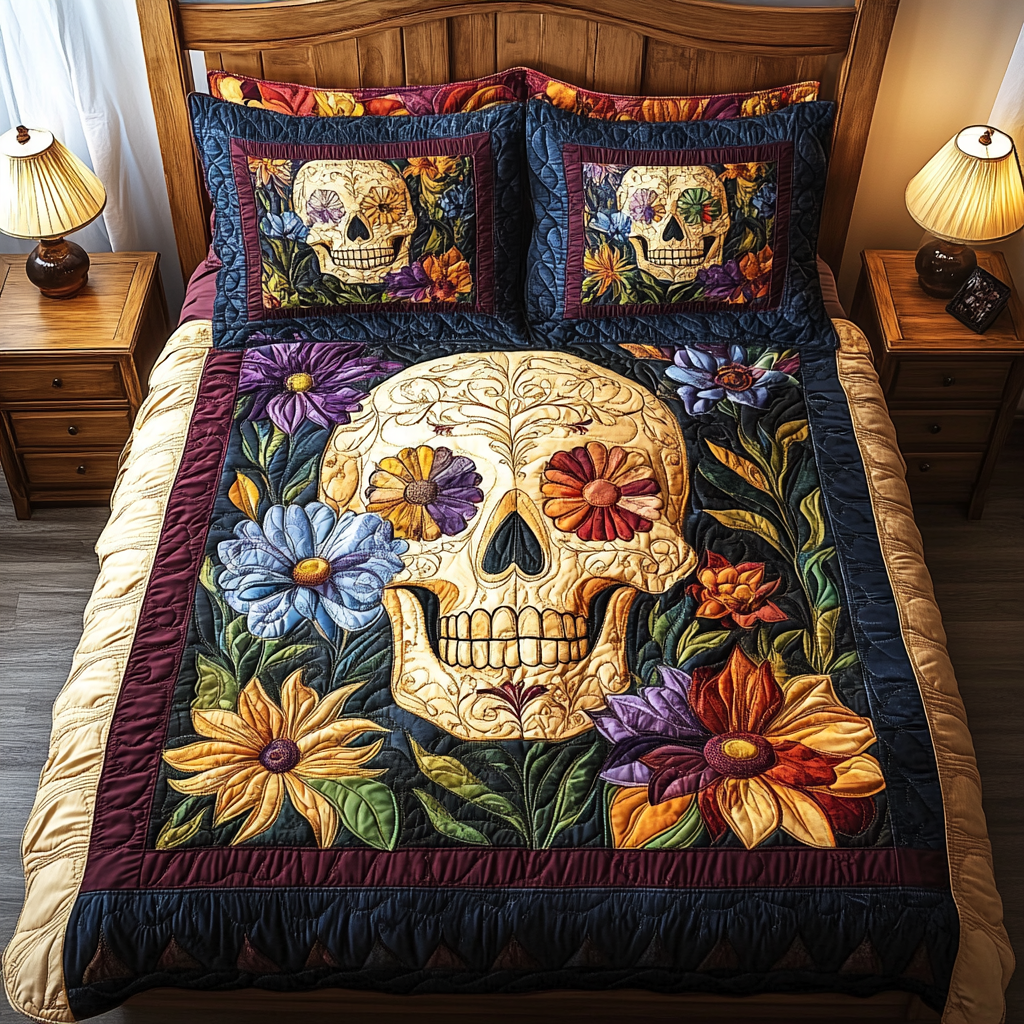Artistic Skull 3-Piece Bedding Set