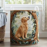 Golden Retriever Field Laundry Basket
