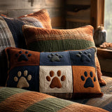 Padded Cushion Cover - Trail of Footprints