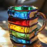 Artisan Colourful Book-Themed Mug