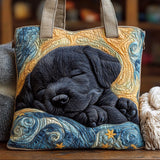 Starlight Black Labrador Snooze Tote Bag