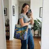 Sunset Stitch Zipper Tote Bag