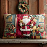 Padded Cushion Cover - Warm Embrace of Santa Claus